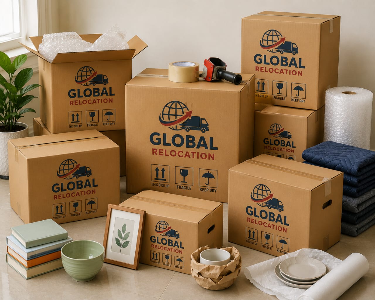 Global Relocation Packers and Movers coordinator assisting a customer