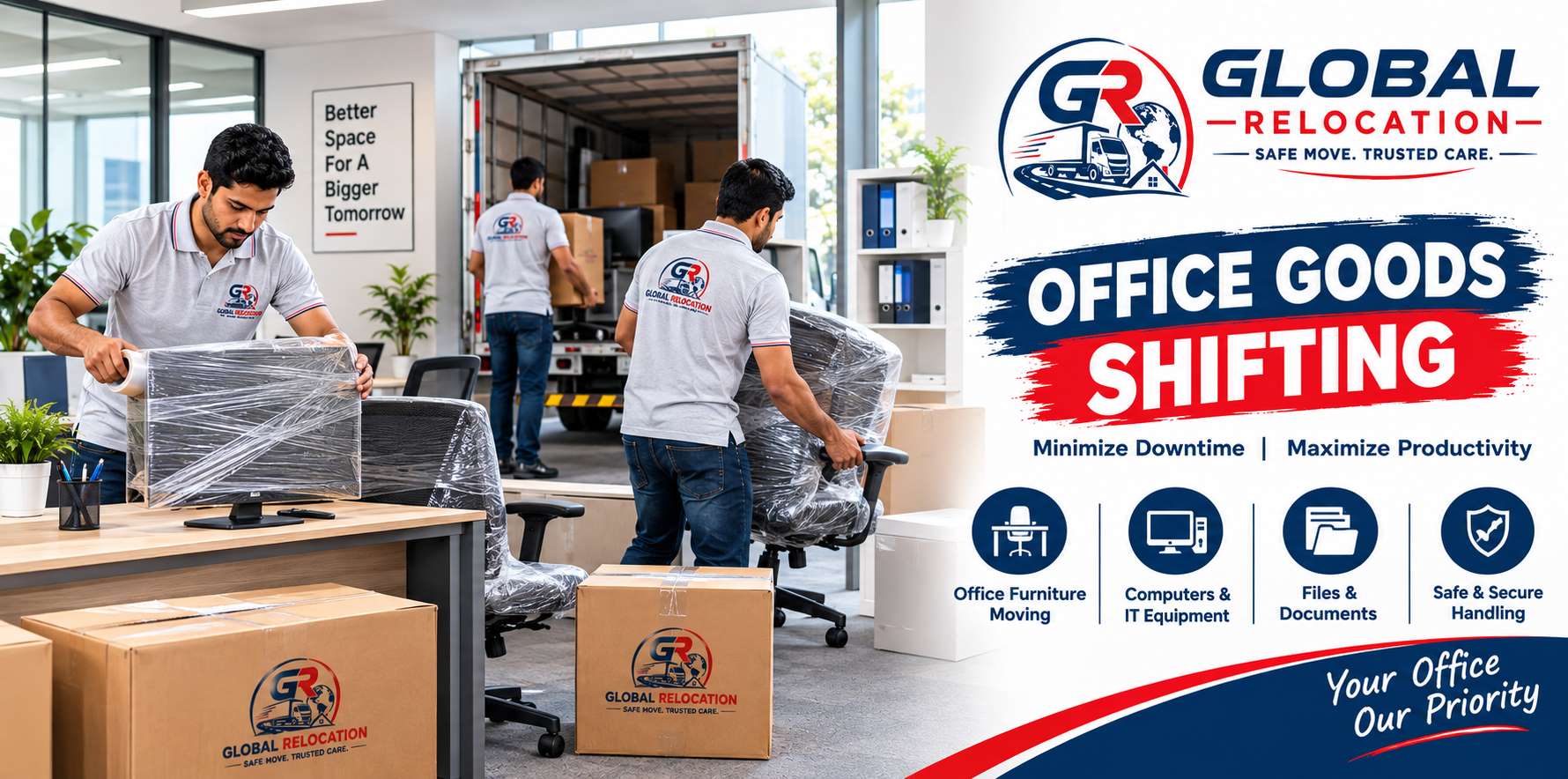 Office Goods Shifting - Global Relocation Packers & Movers
